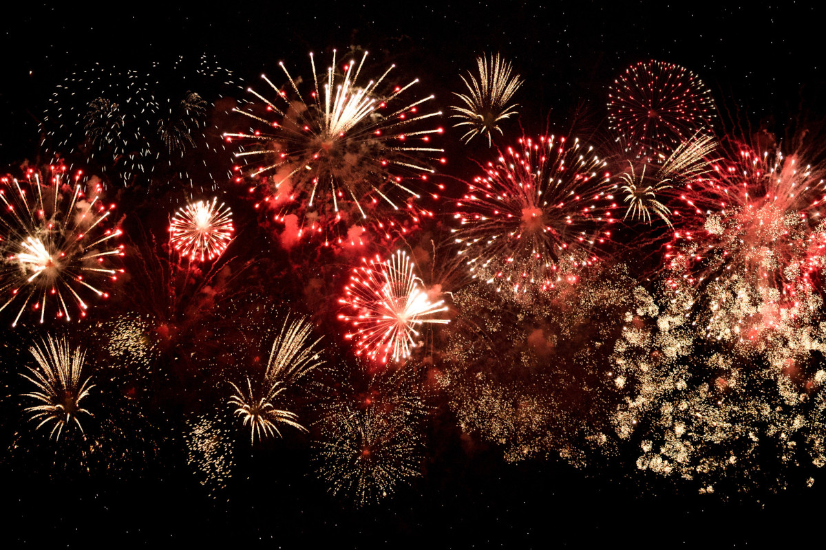 Photo of fireworks on the night sky